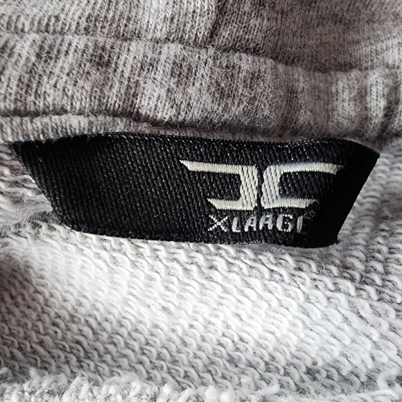 Jordan Craig Mens XL Hoodie JC LE Shredded Pullover Heather Gray Raw Hem - Picture 5 of 8